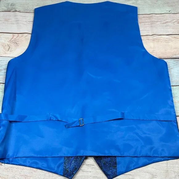Daniel Ellissa Blue Black Metallic Paisley Vest Large MSRP $80.00 - Picture 6 of 7